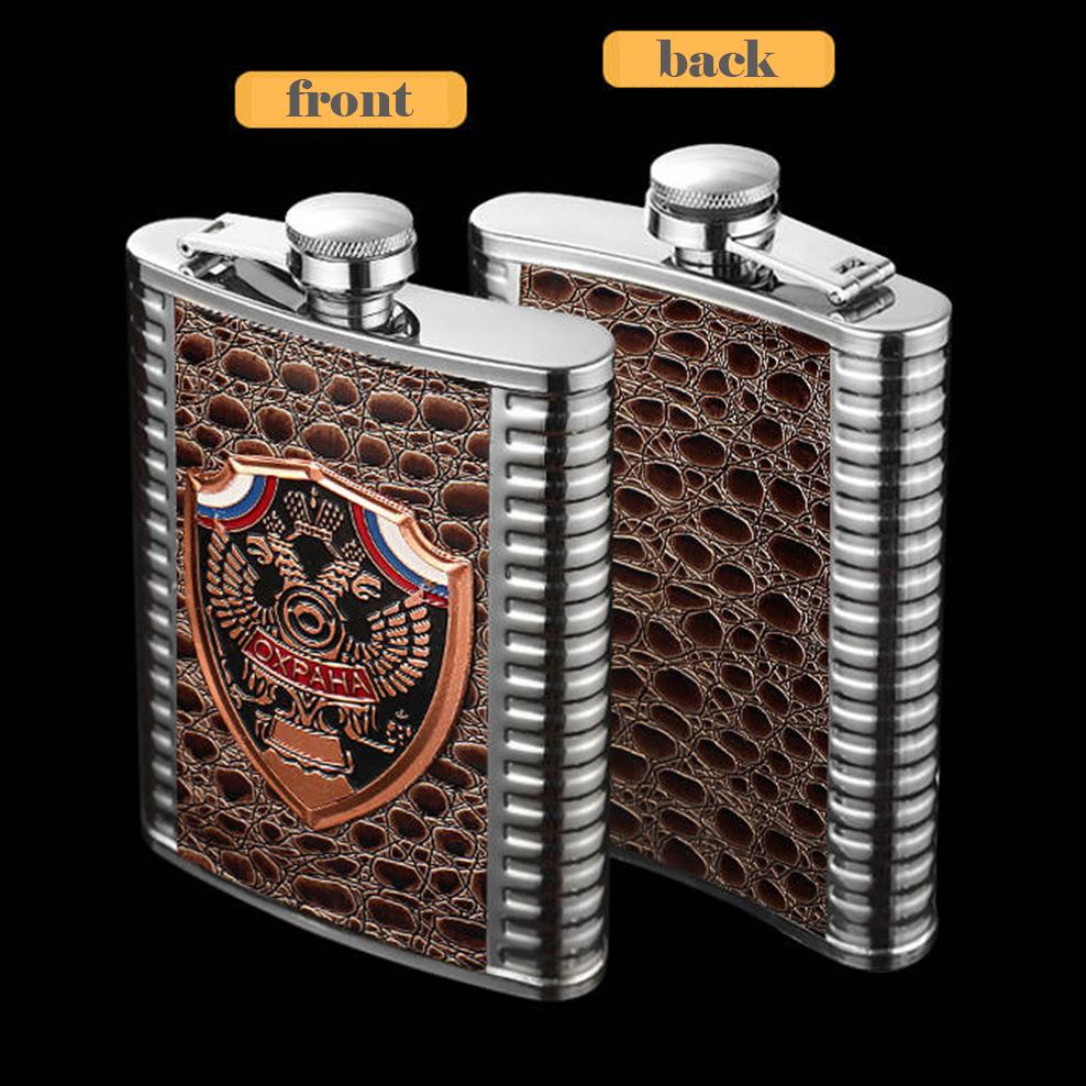 8oz, 304 Stainless steel Hip Flask for liquor, Russian alcohol bottlet with funnel, Mini flat flagon, Portable wine set