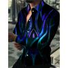 Men's Shirts Patterned Shirts Flame Cuffed 3D Printing Daily Holiday Long Sleeve 3D Printed Buttons Clothing