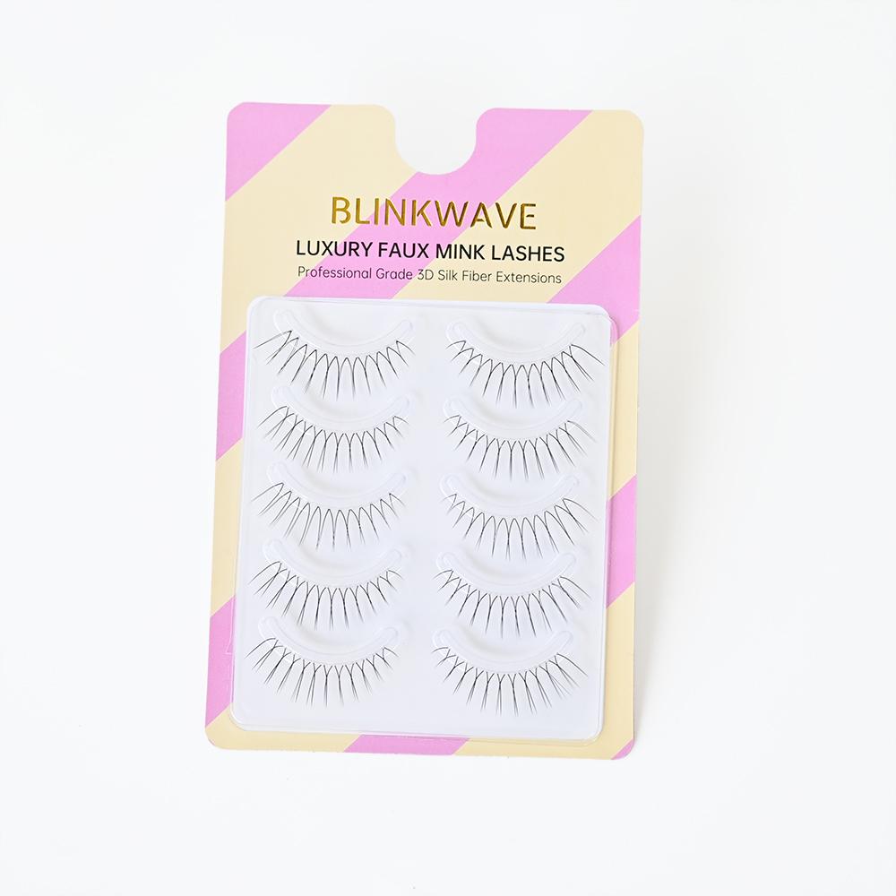 Dream Deer 5 Pairs False Eyelashes A Type Eyelashes Upgraded Lash V-shaped 0.14mm Transparent Stem Soft Natural Eye Lashes Mink