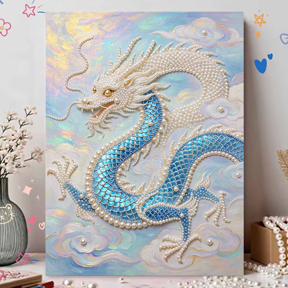 Dragon Pearl Kit 5D DIY Round Rhinestone Art Craft for Adults Home Wall Decoration Beginner Friendly Frameless Design 139