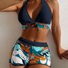 2025 Multicolor High-Waisted Bikini – European & American Style Women's Swimwear