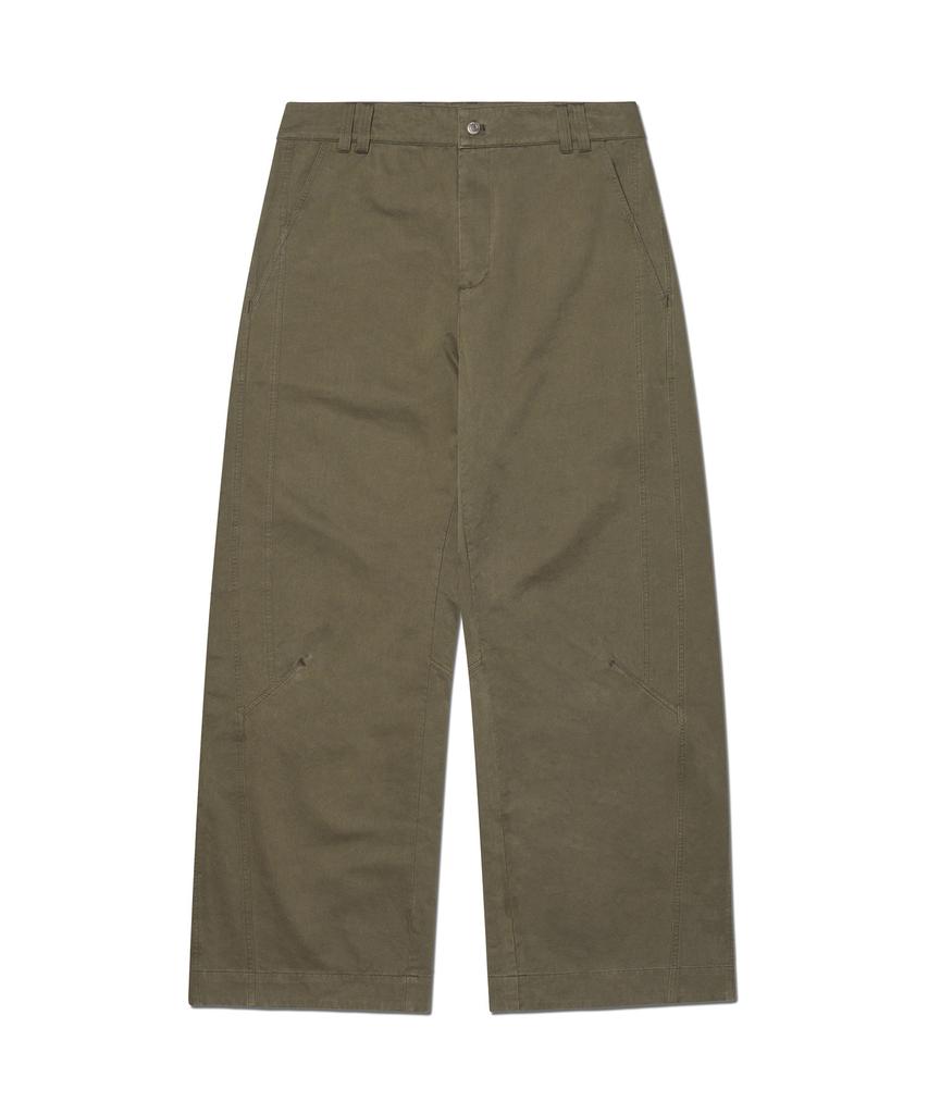 Nomaenyueol Tilted Side Line Pants - Washed Khaki