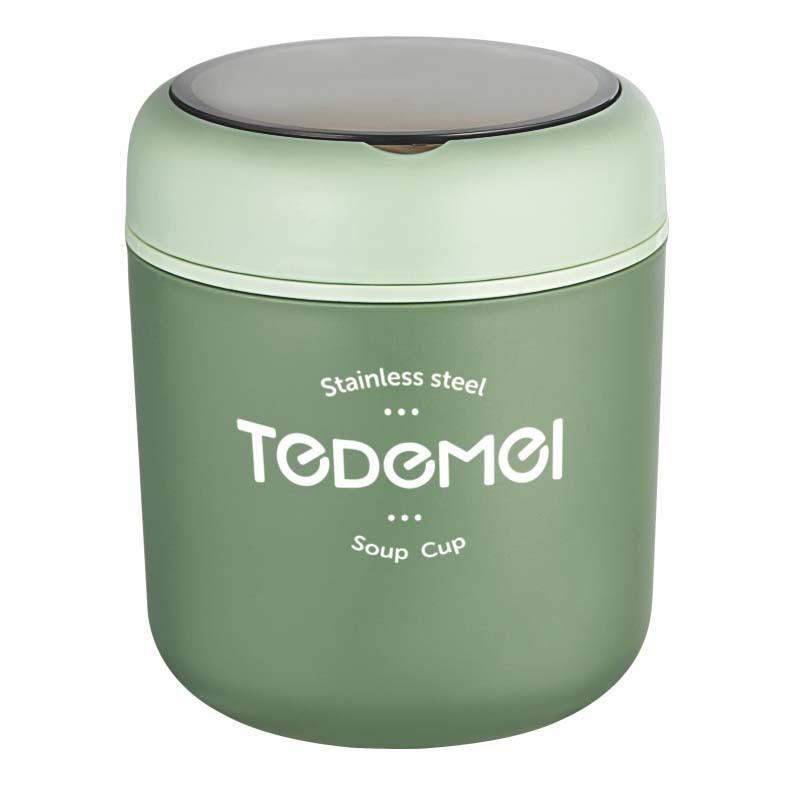 530ML Stainless Steel Soup Cup Thermal Lunch Box Food Container With Spoon for School Children