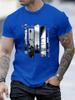 Unisexs Summer Fashion Casual Sporty Loose Landscape Print Round Neck Short Sleeve TShirt Top