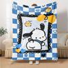 1pc Sanrio Pochacco1 Blanket, Gift, for Men and Women, Soft Blanket, Good for Sofa Bed Couch Travel, Lightweight Flannel Blanket