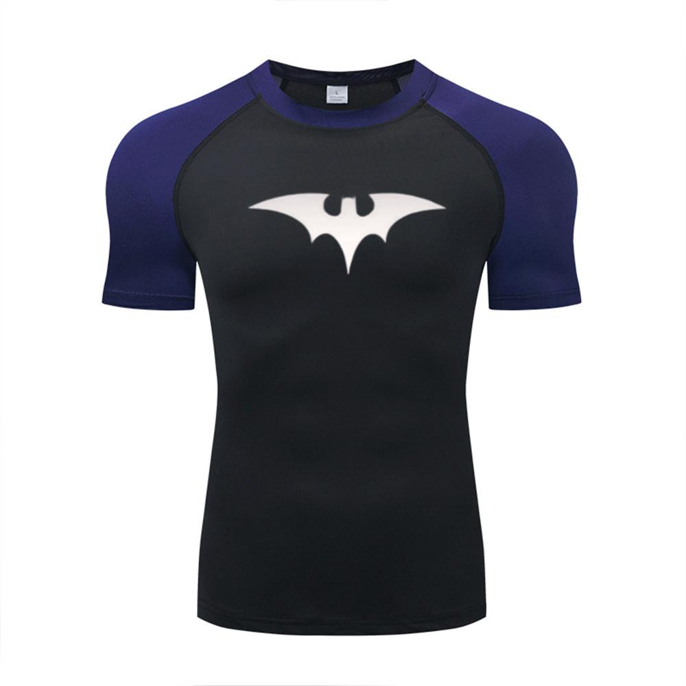 

Мужская компрессионная футболка для тренировок, спорта, быстросохнущая, дышащая, влагоотводящая, облегающая, спортивная футболка для зала, фитнеса, эластичный топ, футболка мужская S