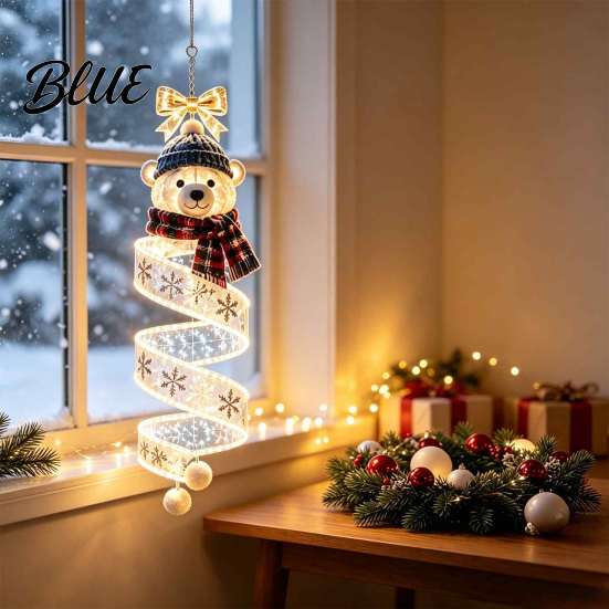Hanging Christmas Decor for Festivals Magic Spiral LED Light, Decoration with Coordinated Display Accessories Lights Porch Entryway Doorway
