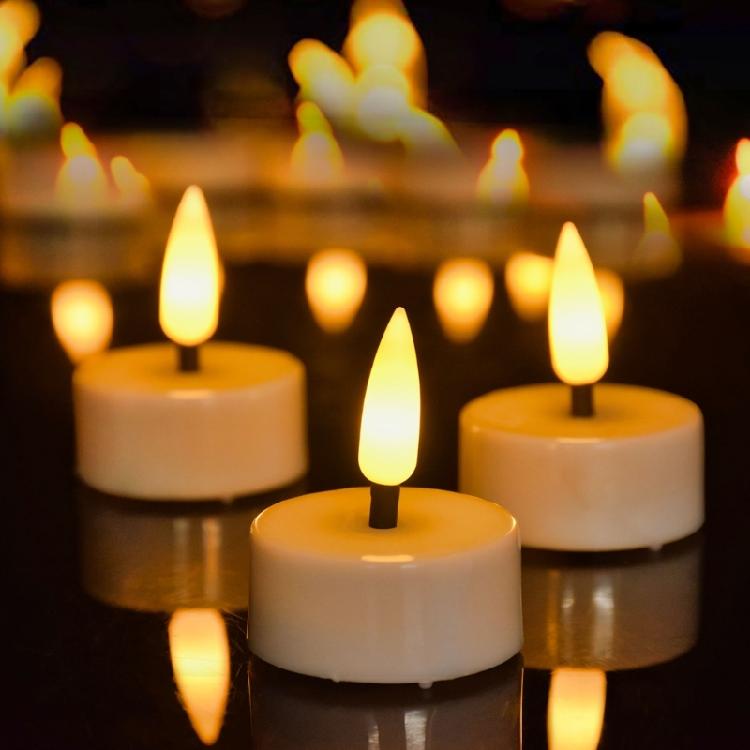 12 Stück Mini Flackerfreie LED Teelichtkerzen für Weihnachten Geburtstagsparty Heimdekoration