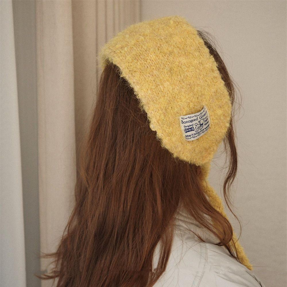 Korean Style Knitted Ear Covers Solid Color Warm Earlaps Wool Strappy Earmuffs Casual Wear