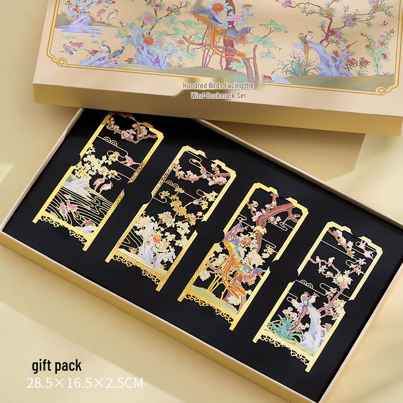 Classical Chinese Phoenix Bookmark Gift Box - Exquisite Beijing Museum Cultural and Creative Design