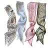 Breathable Silk Like Neck Scarf Kerchief With Vintage French Pattern Accent Multipurpose Fashion Bag Accessory