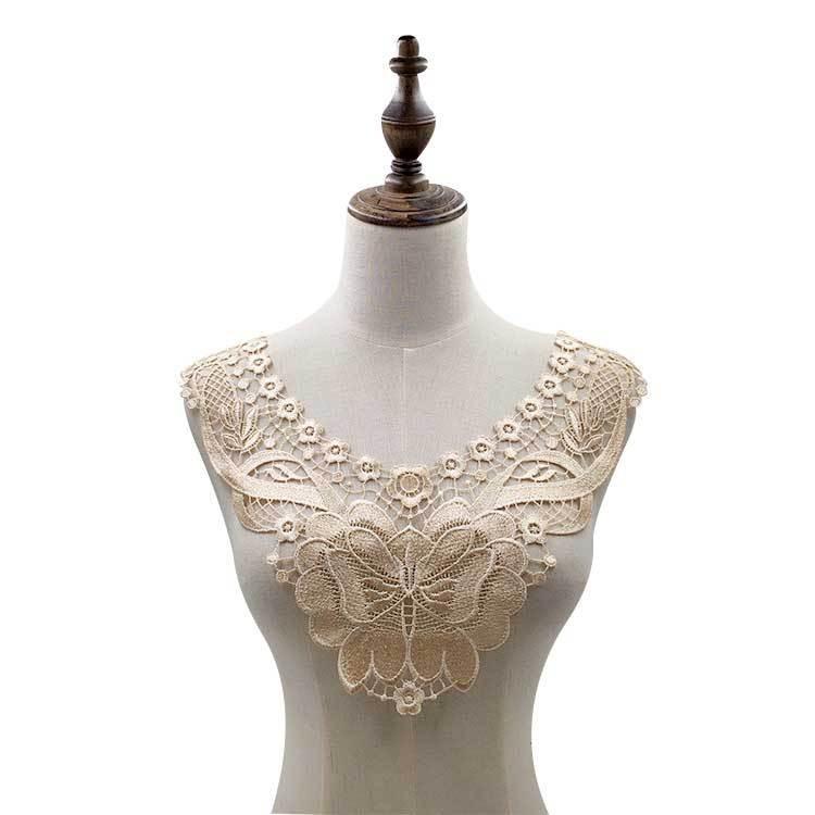 Guler din dantelă solubil în apă, Corsaj din dantelă, Guler fals gol, Accesorii vestimentare DIY, Dantelă pentru guler