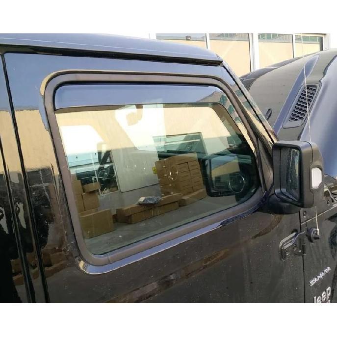 4 Pièces 4 Portes Déflecteurs de Vent de Fenêtre Abris Pluie Pare-Soleil Auvent ABS Garde-Boue Évent Ombrage Pour Jeep Wrangler JK JL JT L2019 NTRIX