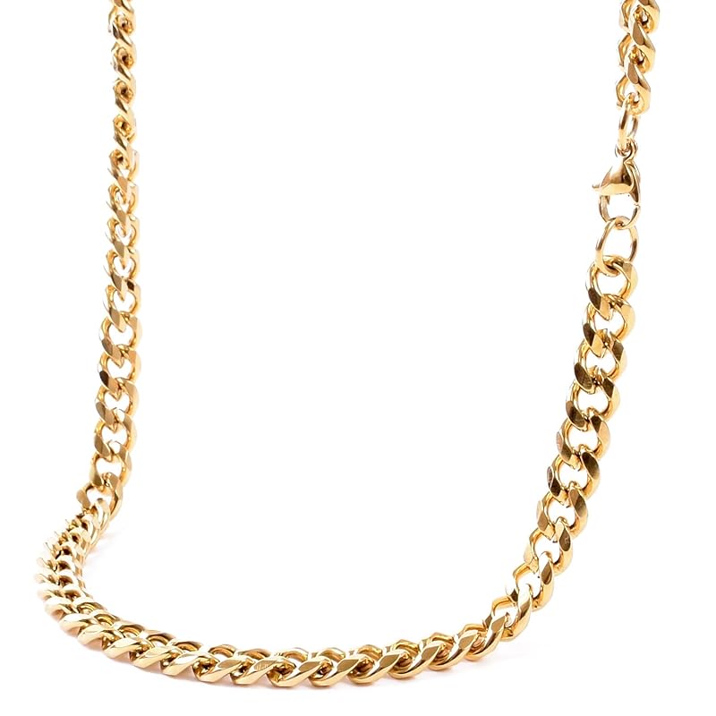 

[SEIYA INTERNATIONAL] necklace men s chain Kihei chain only stainless accessories (7mm gold, 60cm)