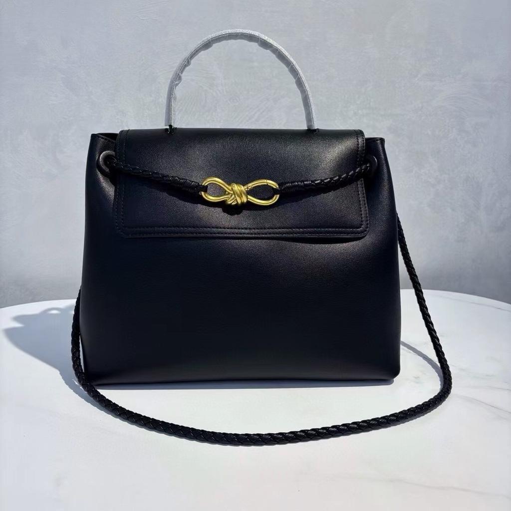 Cross-border explosion Andiamo leather handbag 2025 new old money style high-end women's cowhide tote bag