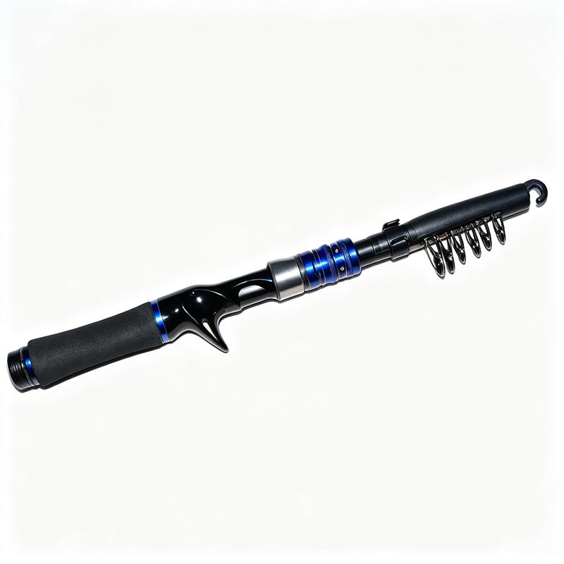 Telescopic Fishing Rod Hard Action Telescopic Spinning Rod Casting Rod Portable Baitcasting Lure Pole for Bass Trout 1.6 m