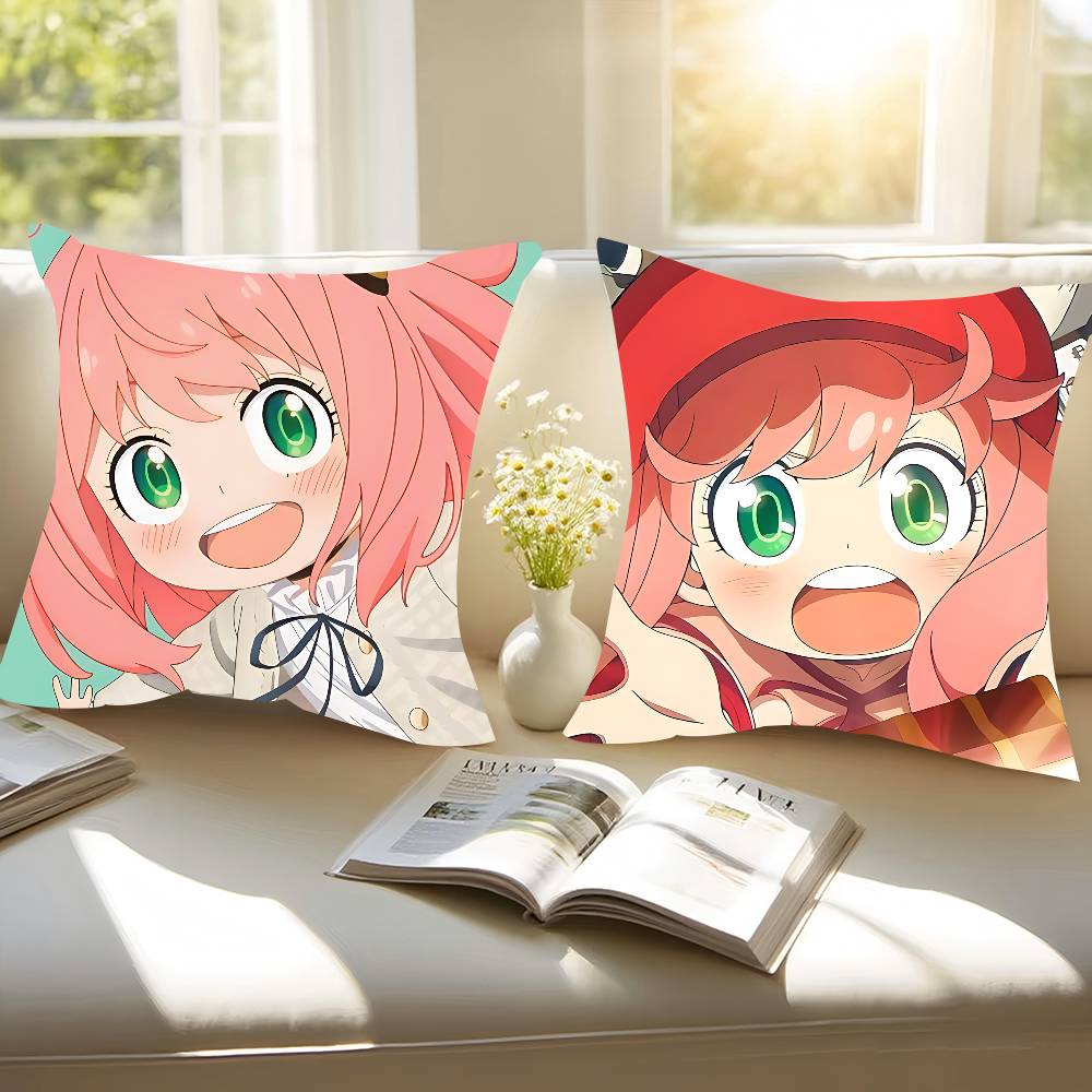 Anime Spy X Family Anya Pillow Case Removable Washable Cushion Cover – All-Season Soft Linen