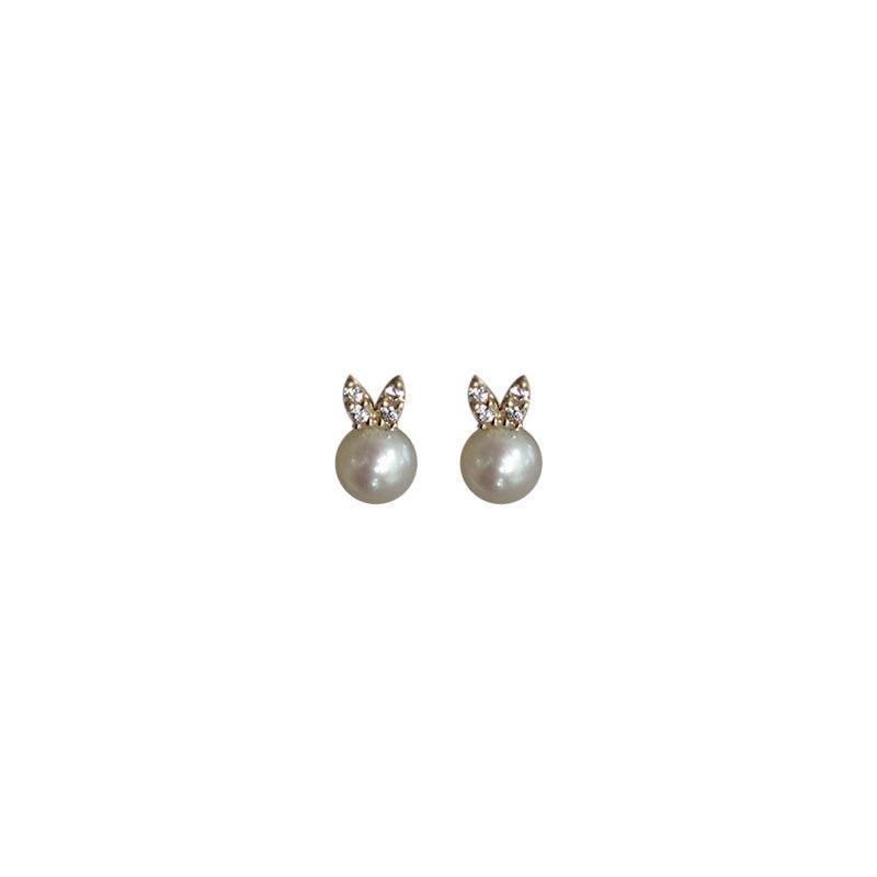 Pearl Rabbit Shape Ears Cute Sweet Style Ears French Retro Earrings
