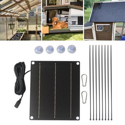 Solarmodul-Ventilator Geräuscharmes Design 6W Hochleistung A-Klasse Monokristallines Silizium Wasserdicht Katzenkäfig Hühnerstall Solarmodul-Ventilator