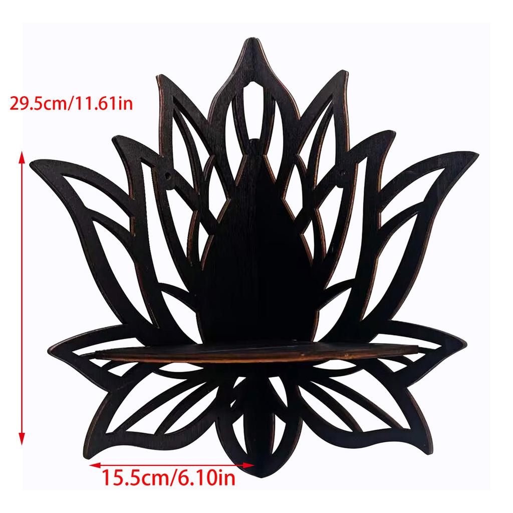 Holz Ausgehöhlte Blume Display Kristallregal Wandmontage Eckregal Schweberegale Aufbewahrungsregal für Heim- Büro- Dekorationen