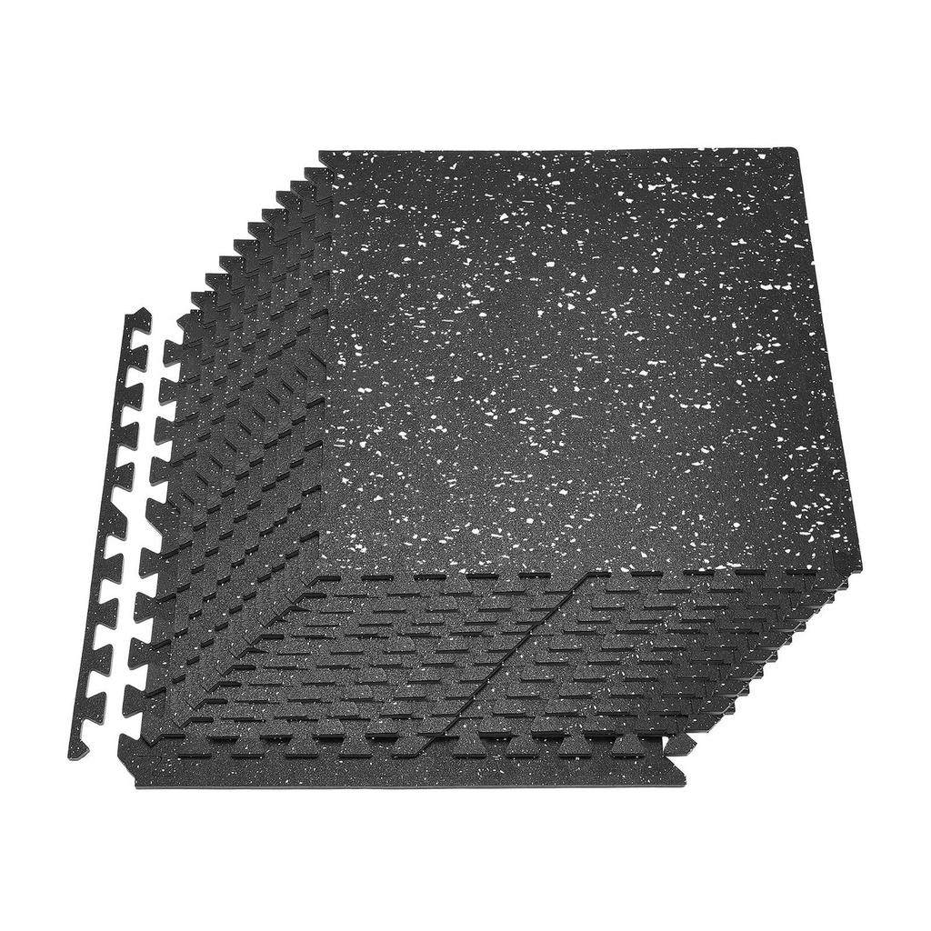 Puzzle Exercise Mat, 24 PCS Fitness Equipment Mats, 610 x 610 x 10 mm, High-Density EVA Foam Mat Set, Interlocking Rubber Soft Tiles, Protective Floor