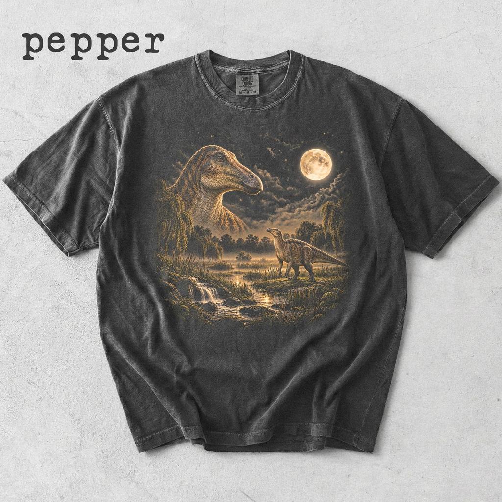 Cryolophosaurus Howling To The Moon Shirt, Dinosaur Lover Gift, Moonlit Cryolophosaurus Tee, Unique Dinosaur Shirt, Comfort Colors Shirt