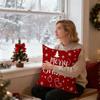 Christmas Decoration Sofa Throw Pillow Cover Deer Snowflake Christmas Tree Linen Interior Decoration Pillow Suitable For Living Room Bedroom