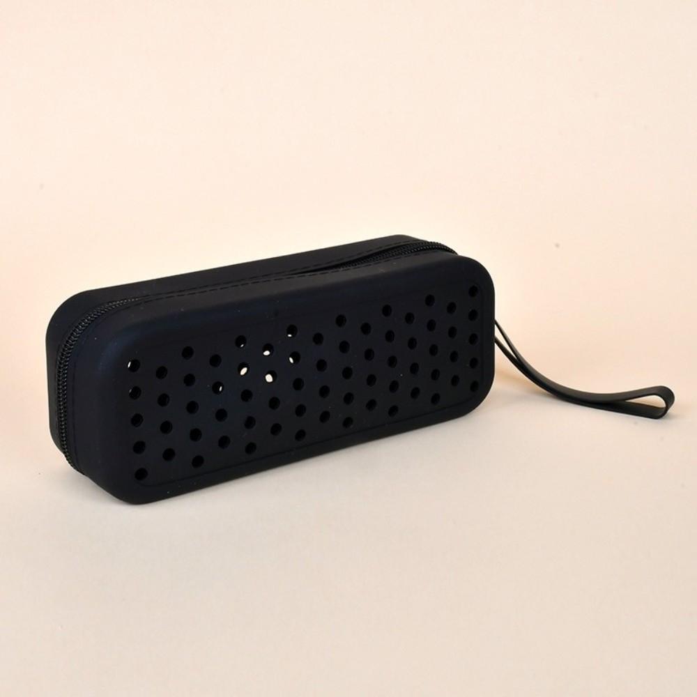 Портативный силиконовый чехол для плавательных очков с перфорацией, прочная сумка для хранения очков, дышащий бокс для хранения очков, для путешествий чёрный