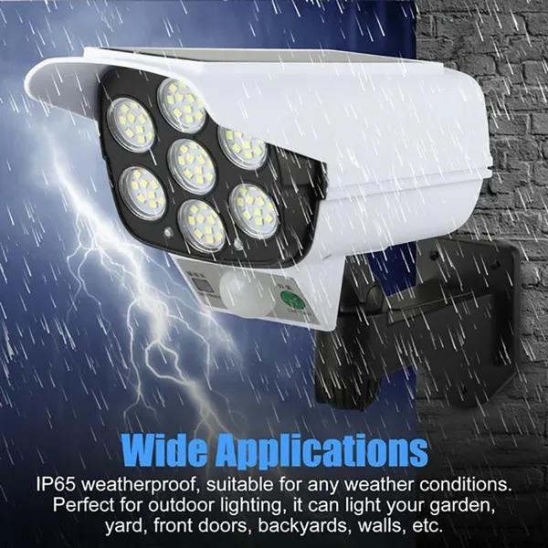 77LED Solar Garden Light PIR Motion Sensor Simulation Surveillance Dummy Camera Fake Camera IP65 Waterproof Lamp Wall Light Outdoor Smart Street Light