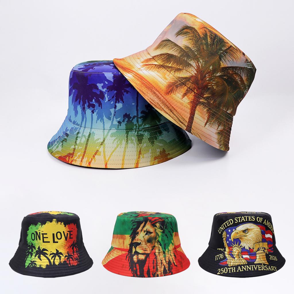 Europäischer und amerikanischer Stil doppelseitiger Fischerhut Männer und Frauen D-Druck Sonnenschutz Basin-Hut Street Hip Hop Sonnenschutz atmungsaktiv Outdoor-Hut