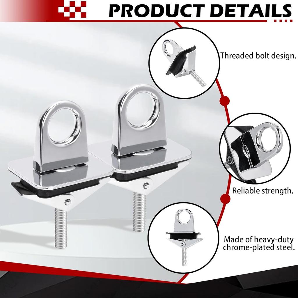 05649/5648 Universal Stake Pocket Anchor Points For Pickup Trucks 2-Pack Chrome Plated