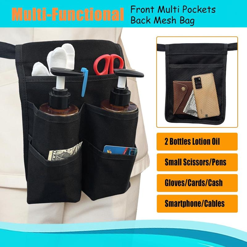 1Pcs Multi-Pocket Portable Pouch Professional Massage Therapist Bag With Adjustable Waist Belt Oil Bottle Pockets Card Slots