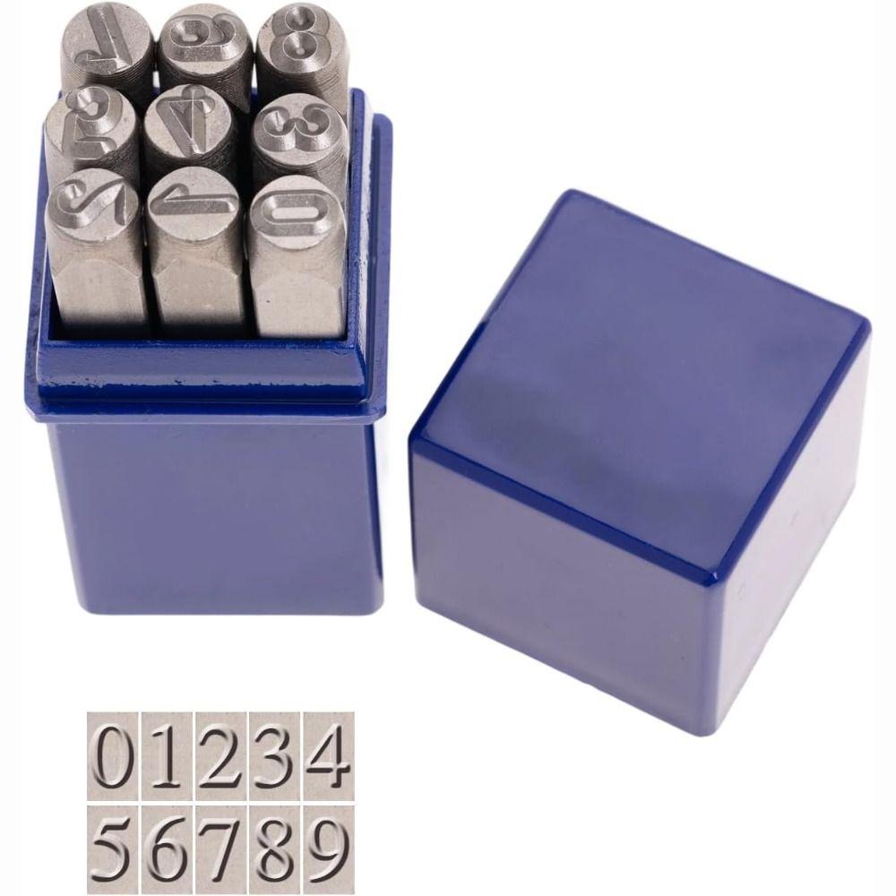 3-12.5 Mm Number Stamp With Plastic Case Metal Punch Stamping Tools Embossing Tools  Metal Working