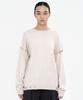 MILLO WOMEN Button Damaged Knit Top [Ecru]