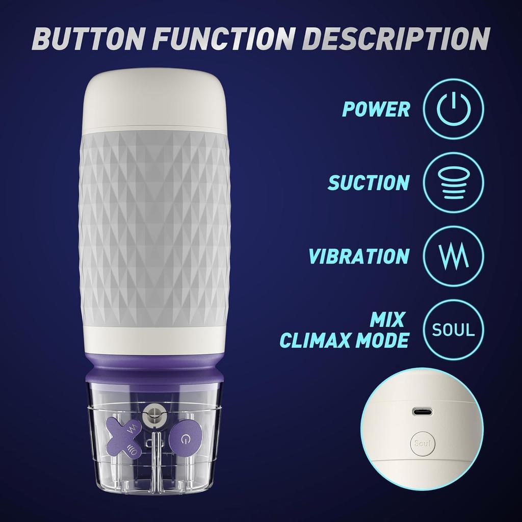 Sex Toys for Men Male Masturbator - Male Sex Toy Penis Pump with 3 Suctions 4 Vibrations with 3D Sleeve Hands Free Masturbators Blowjob Adult Toys
