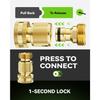 Quick Connect Hose Fittings 3/4" GHT - Solid Brass Garden Hose Connectors, No-Leak Design & Universal Fit for Instant Connection (2 Sets)