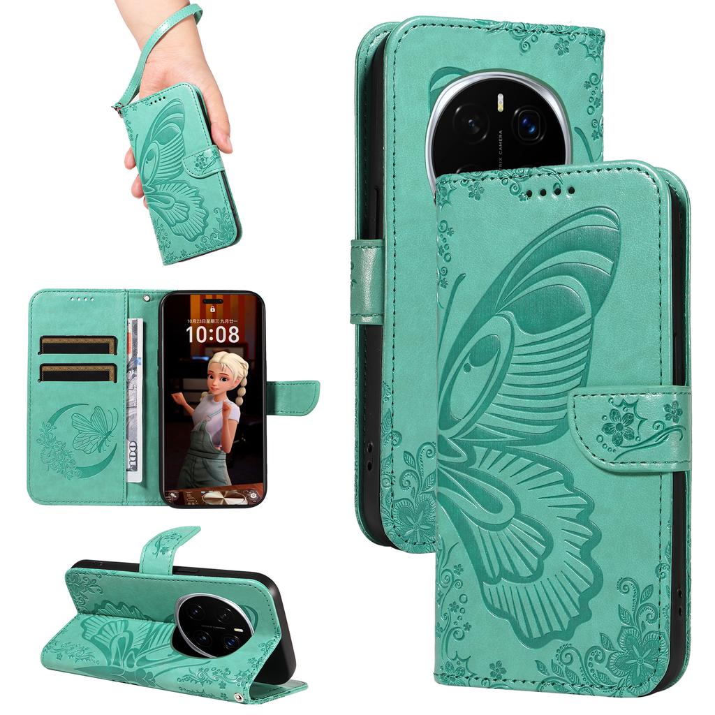For Honor Magic7 Pro 5G Case Butterfly Pattern PU Leather Folio Flip Phone Cover