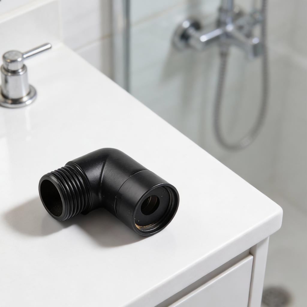 Zubehör Winkel-Duschverbinder Schwarz Duscharmatur Starke Verbindung Hält rauen Elementen stand Badezimmer-Upgrade