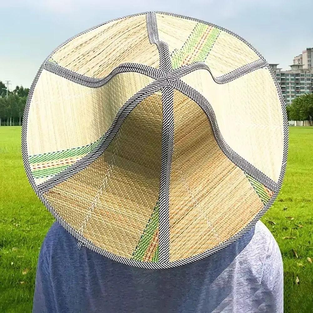 2Pcs Adjustable Foldable Straw Sun Hat Breathable Fishing Sunshade Caps Wide Brim Hat  Summer