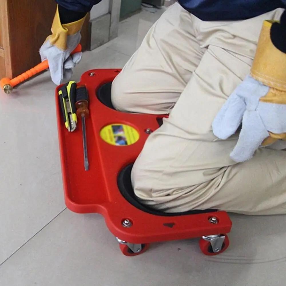 Rolling Knee Pad Platform With Wheels Abs Multifunctional Knee Cushion With Built-in Tool Tray Comfortable For Machinists Auto Repair Workshop Use