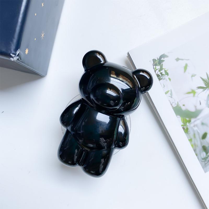 Epoxy Three-Dimensional Color Bear Mobile Phone Airbag Bracket Cute Transparent Paste Retractable Wind Ring Buckle