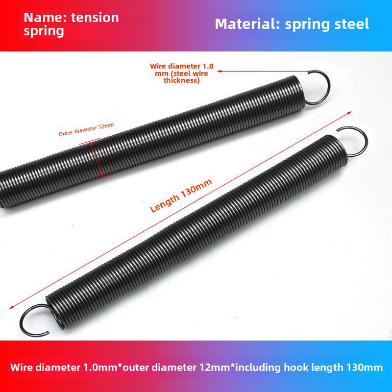 1.0mm Yellow Spring Steel Tension Spring with Hook Clamp for Mop Brake Binding Machine