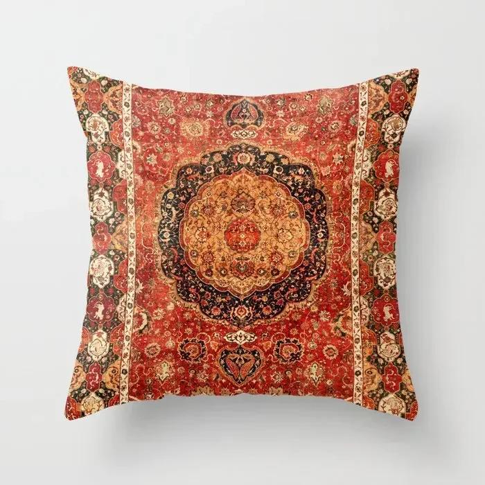Persian Turkish Carpet Pattern Pillowcase Persian Cushion Case Home Decorative Lumbar Pillow Cover Sofa Car Cushion Cover Decor