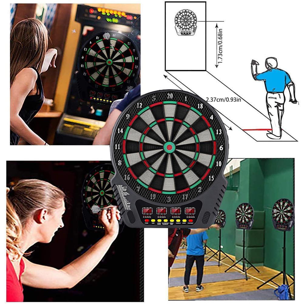 Electronic Dartboard Multiplayer Dart Machine Dartboard with 6 Darts, Replacement Tips 27 Games and 243 Variants for 16