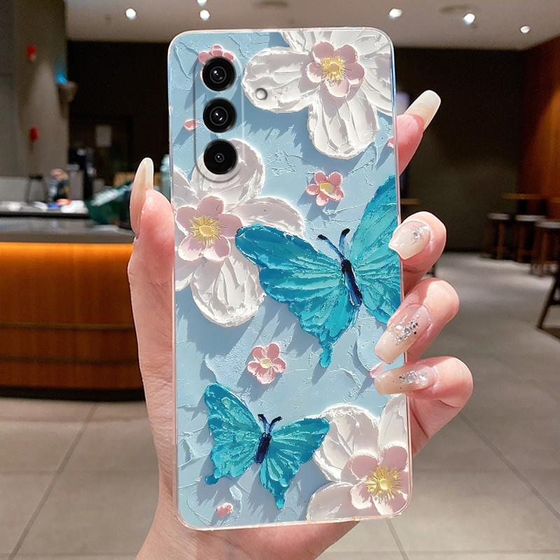 Case For Samsung Galaxy A37 5G Capa Protective Case For Samsung A57 5G Coque Funda Flower Butterfly Soft Silicon TPU Phone Cover
