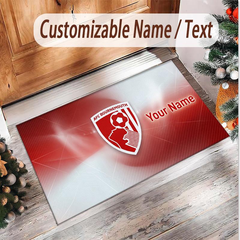 Personalized Crystal Velvet Carpet Bournemouth Football Pattern Non Slip Floor Rug