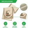 Golden Lantern Ramadan Table Runner White Moon Star Polyester Eid Mubarak Tablecloth Eid Al Fitr Dining Table Decoration