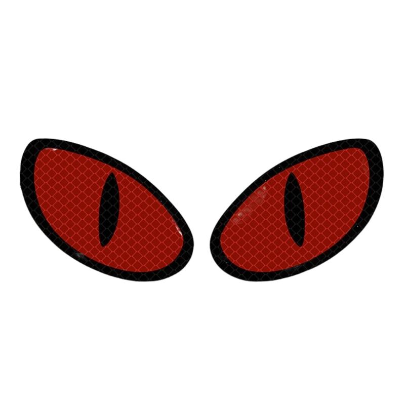 1 Pair Decorative Reflective Stickers Car Motorcycle Devil Eye Reflector Stickers Motorbike Scooter Decoration Accessory
