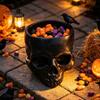 Unique Gothic Gifts Skull Planter, Resin Head Flower Pot, Halloween Candy Bowl, Spooky Beauty Store Display Props Decoration for Tabletop Home