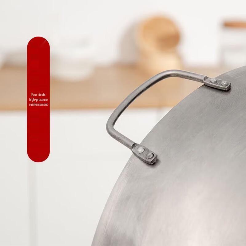 Classic Double-Handle Cast Iron Wok